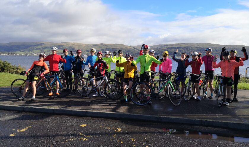 Academy Athletes cycling on Cumbrae